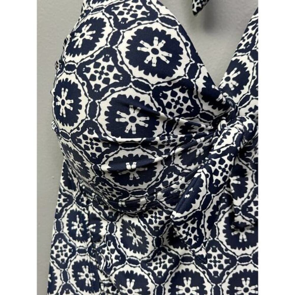 Merona Halter Swim Top Womens Size Small Built-In Padded Bra Navy White NEW - Picture 4 of 7
